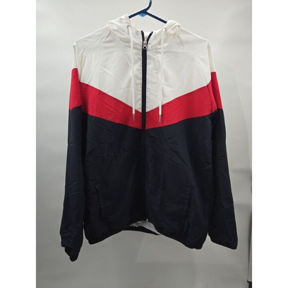 Slate & Stone Men's Windbreaker‎ Jacket Red White Blue Size XXL 4th Of July - Picture 1 of 10
